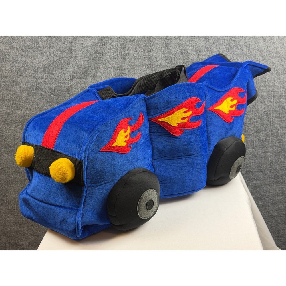 Hanna Andersson Kids Plush Race Car Costume Blue Flame One Size Dress Up Toy
